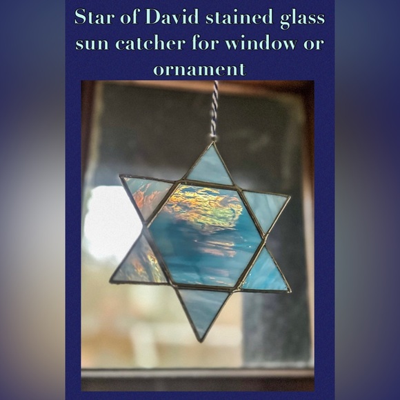 handmade Other - Star of David stained glass sun catcher for window Christmas ornament Hanukkah